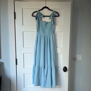 Light Blue Gauze Midi Dress